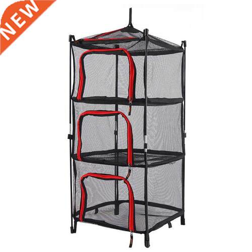 Outdoor folding drying net four layer storage basket storag