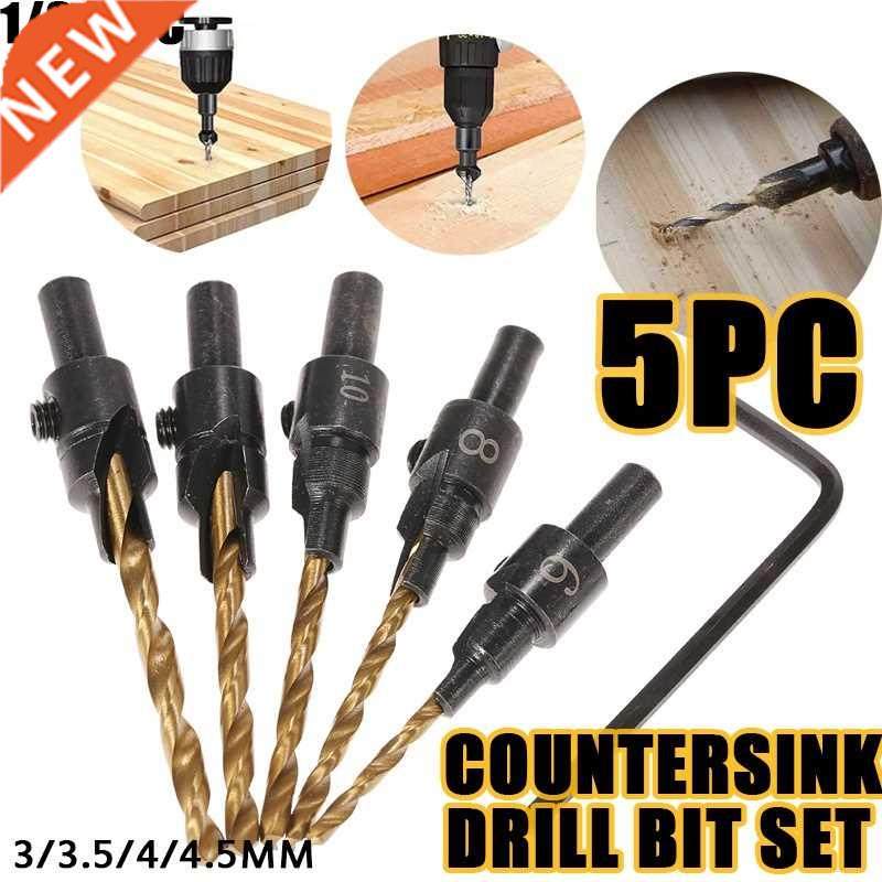 4pcs 6-16 Wood Woodworking 5 Flute HSS Countersink Drill Bit