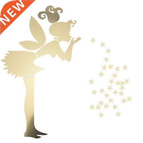NEW DESIGN White Family 3D Acrylic Angel Mirror Mural Wall