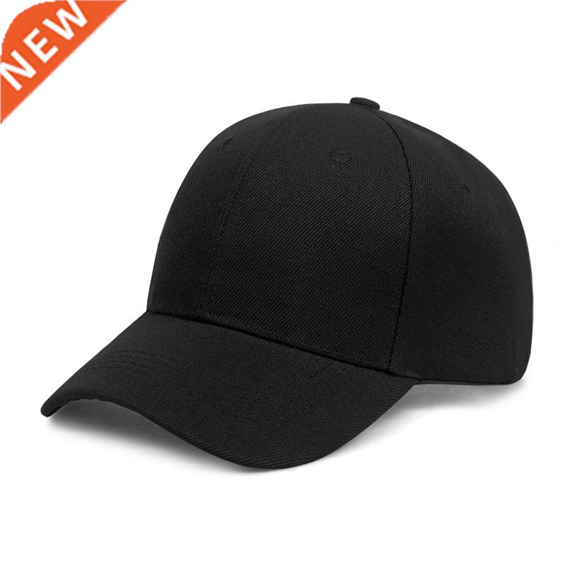 Unisex Simple Black Cap Solid Color Baseball Cap Snapback Ca