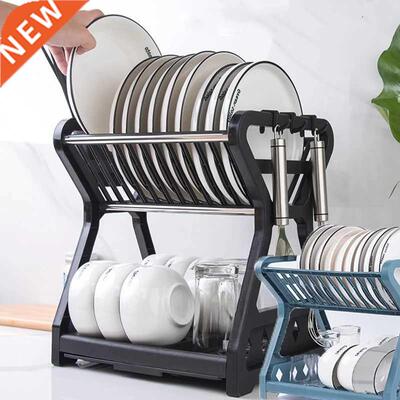New Kitchen Dish Bowl Draining Storage Rack Double Layer