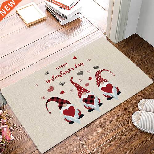 Happy Valentine'S Day Love Heart Gnome Doormat Home