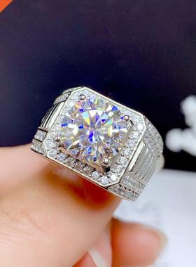 5ct Moissanite Men's Ring 925 Silver Beautiful Firecolour Di