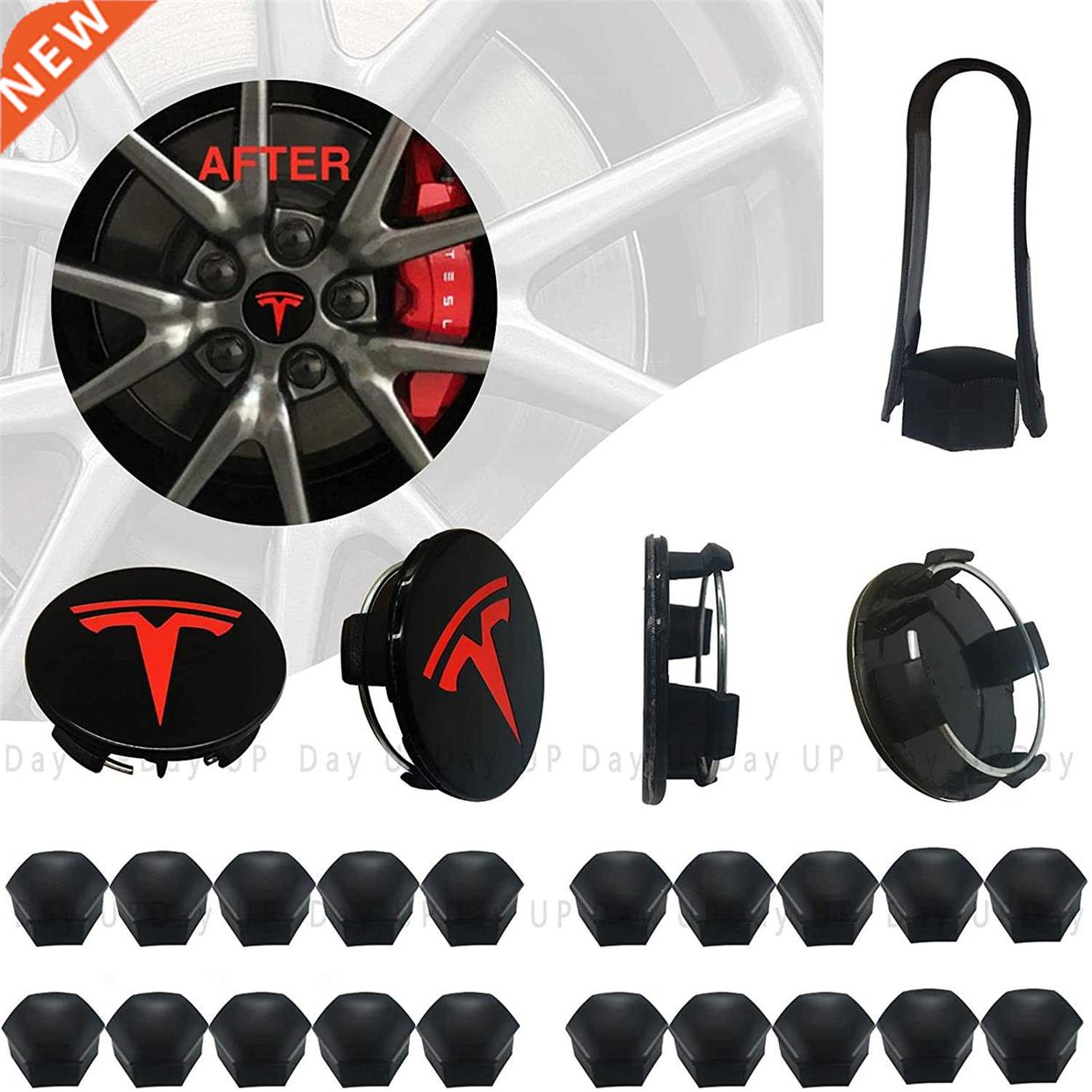Tesla Model 3 S X Wheel Center Caps Hub Caps Screw Cap Kit D