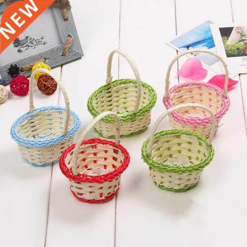 1pc Mini Hand-woven Storage Baskets Plastic Weaving Storage