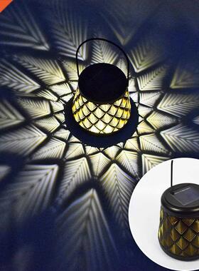 Wrought Iron Hollow Out Lmp Metl Solr Powered Wtering C