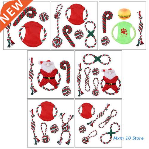 1 Set Dog Chew Toy Rope Christmas Elements for Puppy Breed R