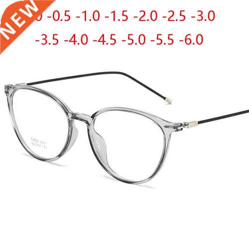 Transparent Gray Oval Nearsighted Glasses Ultralight TR90 St