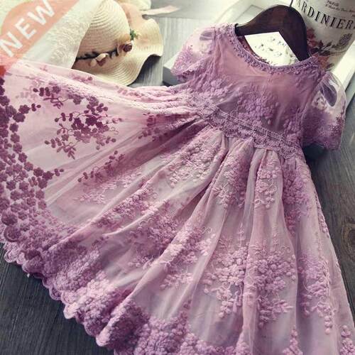 Girls Dress Embroidery Princess Party Autumn Spring Kids Chi