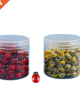 50 Pcs Cretive Ldybug-like Wooden Pushpins Set Pper Photo