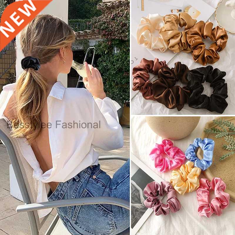 3.9 Inch Silk Scrunchie Elastic Handmade Multicolor Hair Ban
