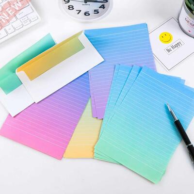 Gradient Envelopes Cute Kawaii Flower Writing Paper Letter S