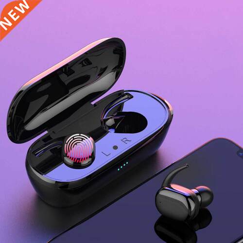 TWS Wireless Bluetooth 5.0 Fingerprint Touch Earbuds Built-i