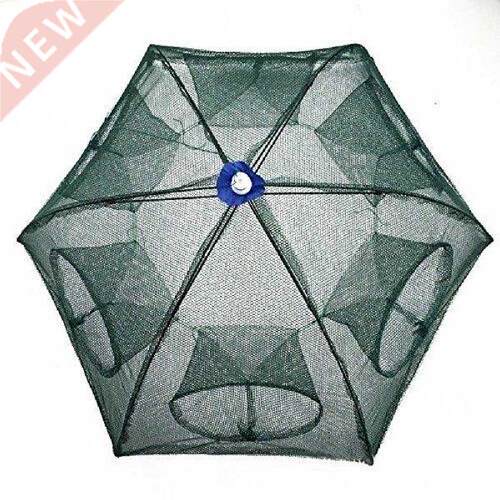 6 Holes Foldable Fishing Mesh Nylon Crab Shrimp Net Trap