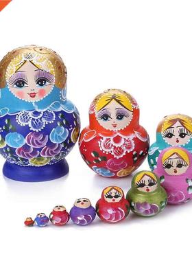 10 Layer Wooden Russian Matryoshka Nesting Dolls Home Decor