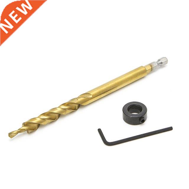 New Hex Pocket Hole 3/8 Twist Step Drill Bit+Stop Collar Se