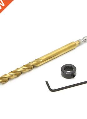 New Hex Pocket Hole 3/8 Twist Step Drill Bit+Stop Collar Se