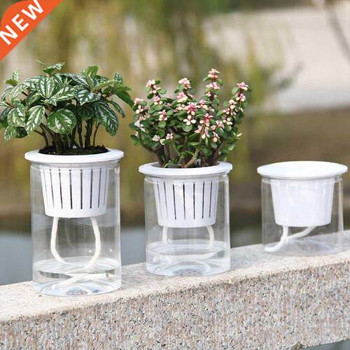 Flower Pot Transparent Self-Watering Plant Pot Creative Lazy