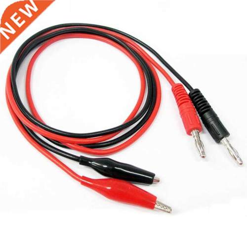 1M Alligator Cilp to AV Banana Plug Test Cable Lead Connecto