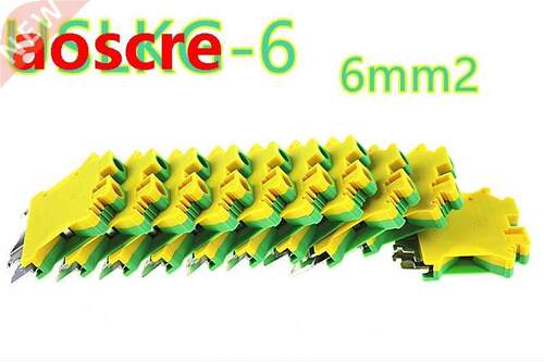 50pcs USLKG-6 Earthing terminal Wiring row Terminal blocks