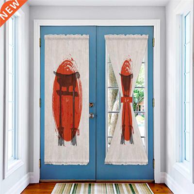 Japan Landscape Watercolor Door Curtains for Kitchen