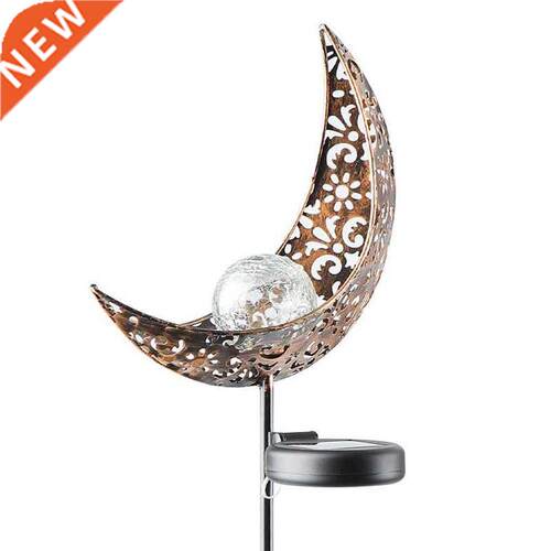 Garden Solar Light Outdoor Decorative, Moon Decor, Crackle