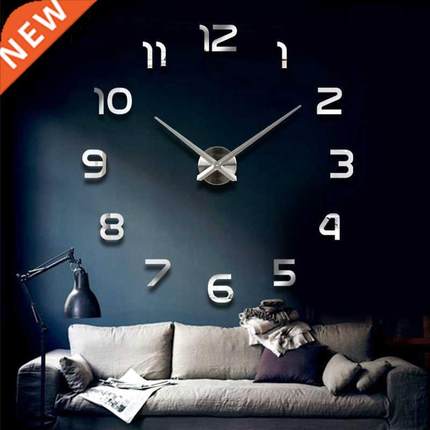 Fashion D big size wall clock mirror sticker DIY brief livi