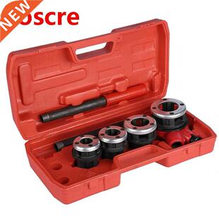 Hand Tool Set 4 Dies Manual Plumber Pipe Threading Kit 1/2