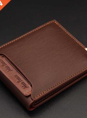 2022 New Men's Wallet Leather Bifold Wallet Slim Fashion Cre