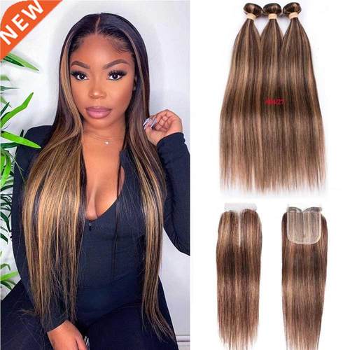 Highlight Ombre Bundles With Closure T part Brazilian Bone S