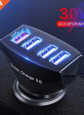 LOVECOM 30W 4 Ports Car Charger Quick Charge 3.0 Dual USB Ad