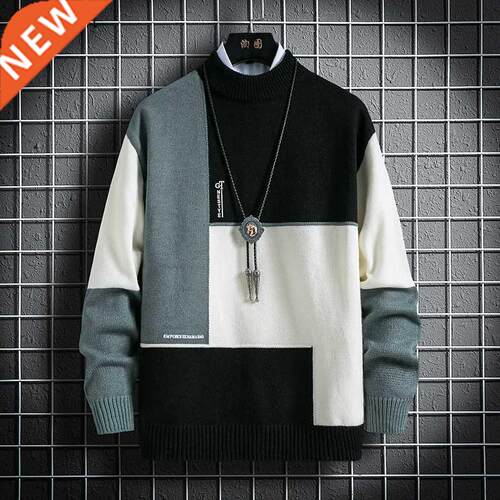 Onnestun Sweater Men New Winter High quality Stitching desi