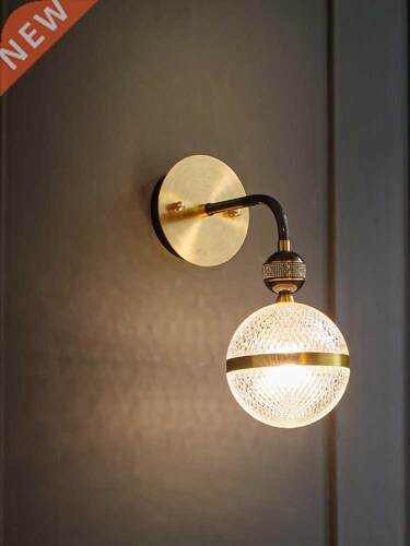 All copper light luxury wall lamp modern minimalist bedroom