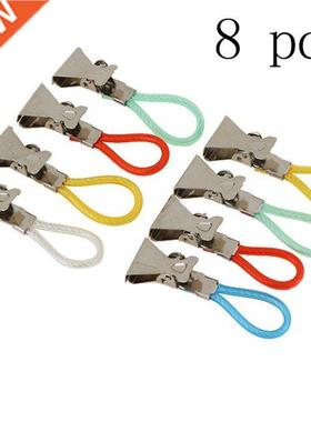 8Pcs/Set Clothes Pegs Metal Stainless Steel Clothespins Colo