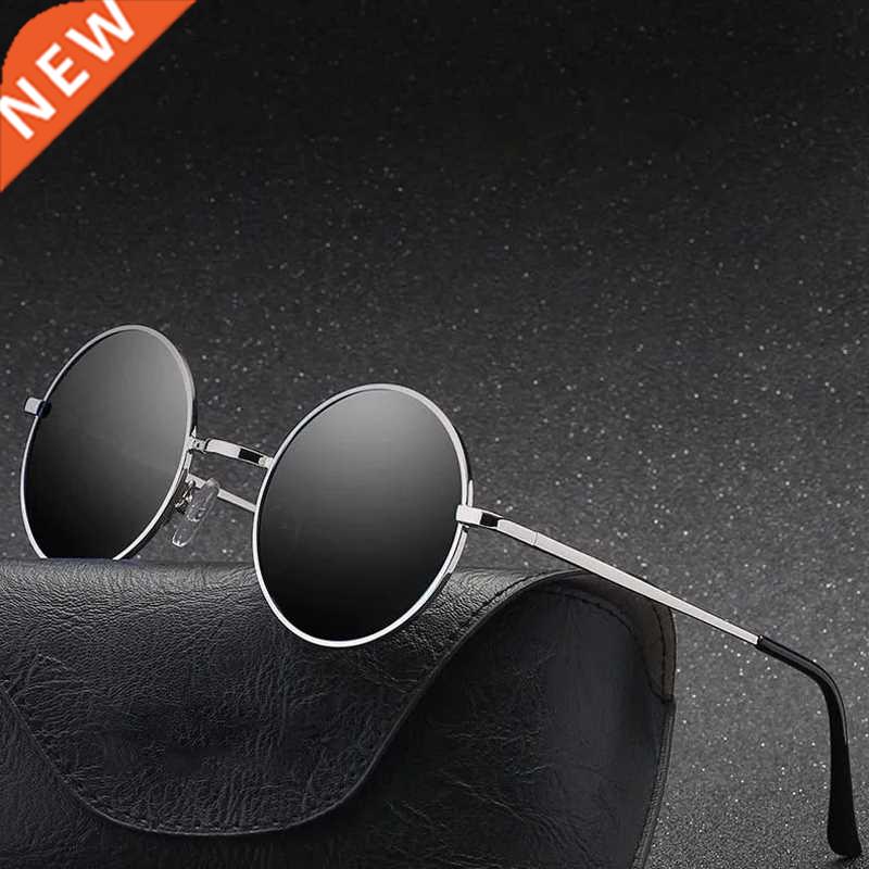 Retro Round Polarized Sunglasses Men Brand Designer Sun Glas