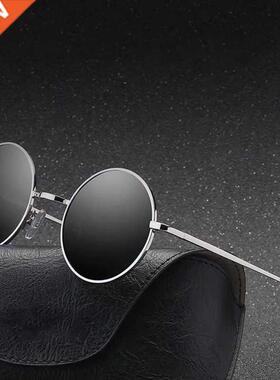 Retro Round Polarized Sunglasses Men Brand Designer Sun Glas