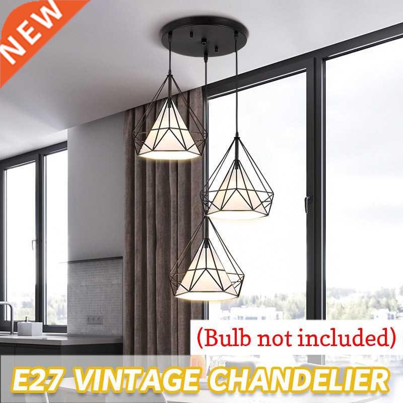 3 Heads Iron Art Pendant Lights Modern Diamond Pendant Lamp