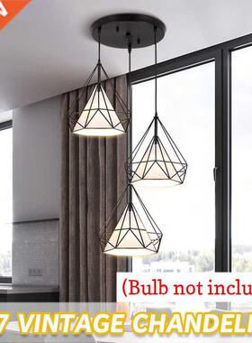 3 Heads Iron Art Pendant Lights Modern Diamond Pendant Lamp
