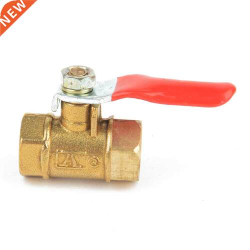 Ball Valve 1/4'' PT 13mm Thread Red Lever Handle Female to F