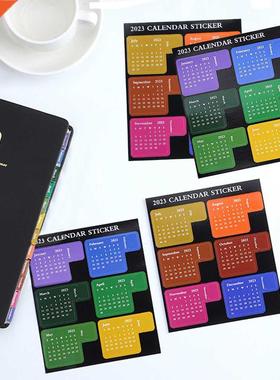 2023 Month Calendar Self-Stick Index Stickers Planner Colorf