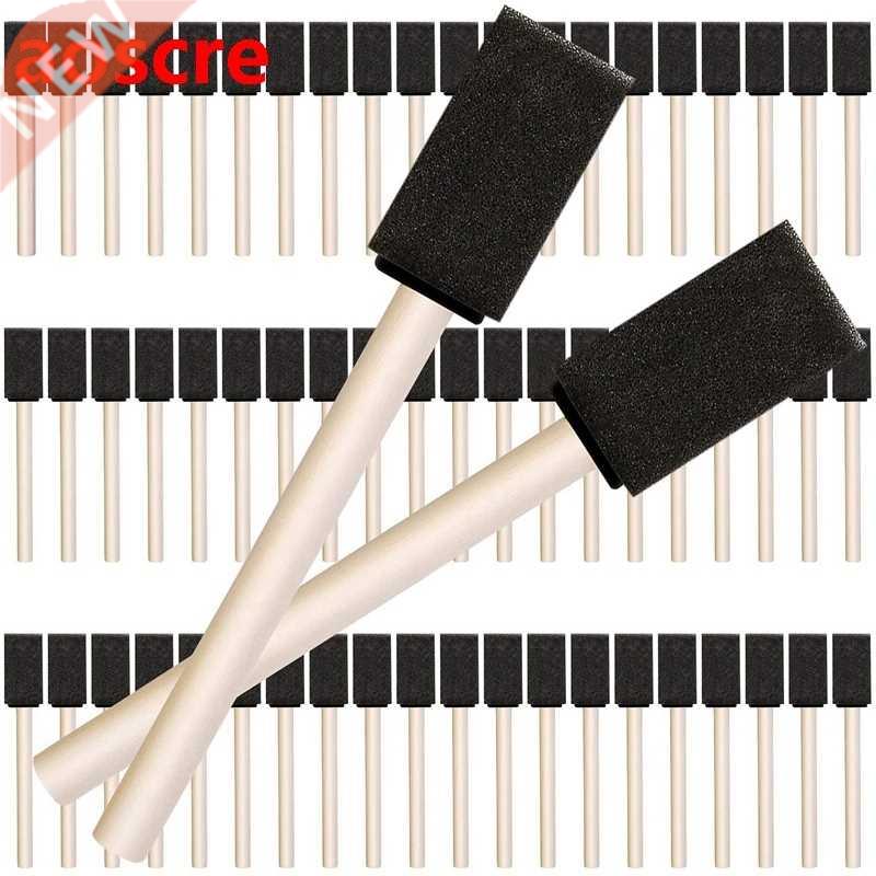 120Pcs Sponge Brush Paint Brush, 1 Inch Wooden Handle Paint
