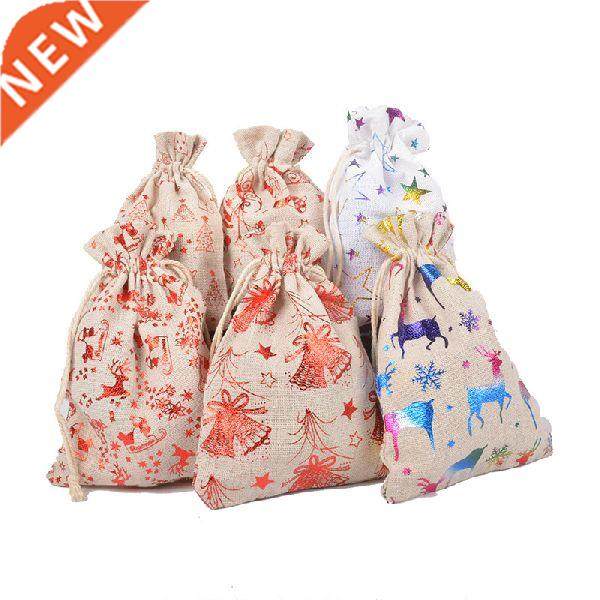 Christmas Candy Bag EcoFriendly Canvas Gift Bags Santa Deer
