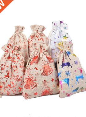 Christmas Candy Bag EcoFriendly Canvas Gift Bags Santa Deer