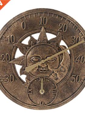 12 Inch Outdoor Creative Retro Waterproof Resin Wall Clock,i