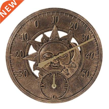 12 Inch Outdoor Creative Retro Waterproof Resin Wall Clock,i