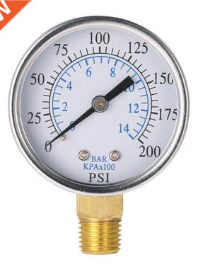 0-14 Bar Air Oil Water Pressure Gauge 1/4 NPT 0-200PSI Mano
