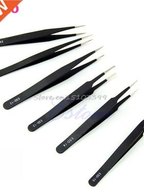 6Pcs/set Safe New Resists Corrosion Anti-static Tweezers Mai