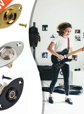 Electric Guitar Pickup Oval Output Jack Plate Socket Guitar