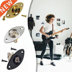 Electric Guitar Pickup Oval Output Jack Plate Socket Guitar