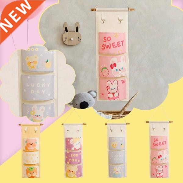 3 Pockets Wall Door Hanging Organizer Storage Bags Linen